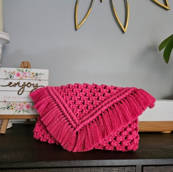 Custom Order Macrame Clutch/ Earrings - Picture 5 of 12